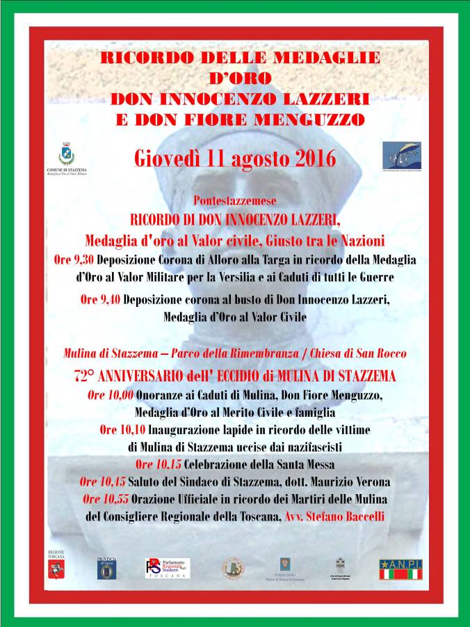 Manifesto Ricordo Don Innocenzo Lazzeri e Don Fiore Menguzzo 11 agosto 2016